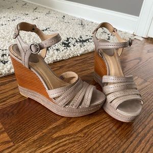 FRYE wedges, worn once, size 7.5, quality made